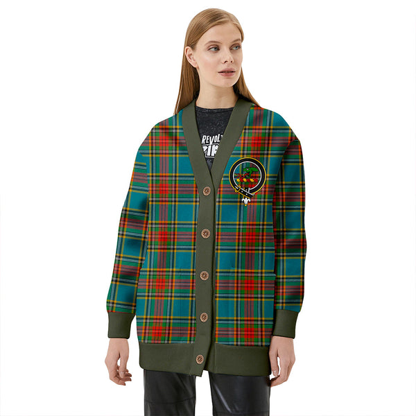 MacBeth Ancient Clan Badge Tartan V-neck Cardigan