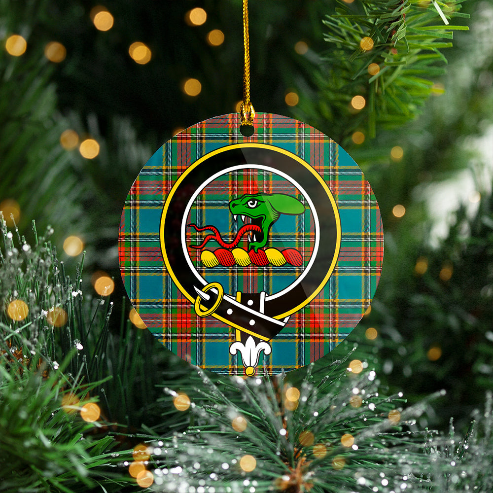 MacBeth Ancient Clan Badge Tartan Plastic Christmas Ornaments