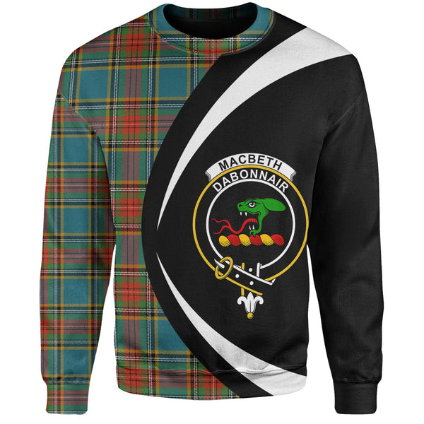 MacBeth Ancient Clan Badge Tartan Sweatshirt Circle Style Personalized