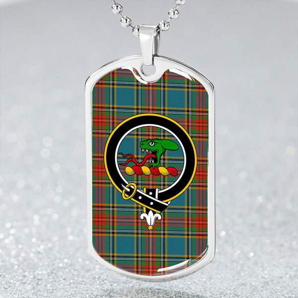 MacBeth Ancient Clan Badge Classic Tartan Dog Tag Necklace