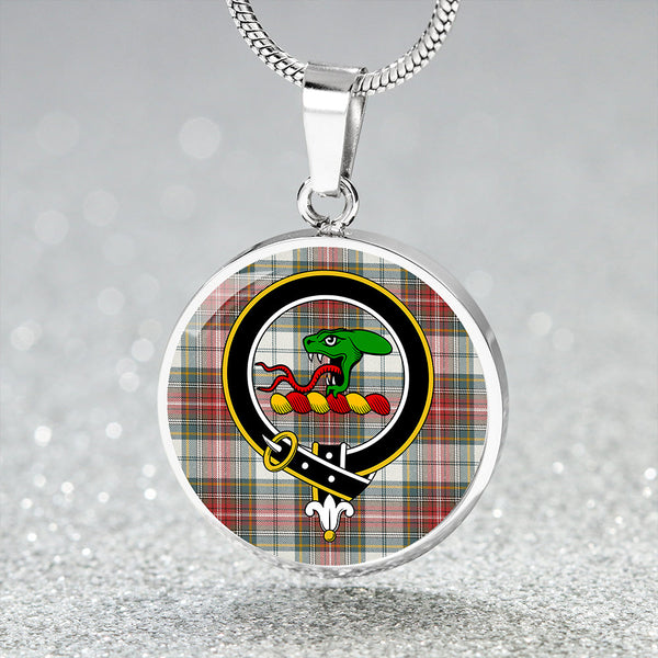 MacBeth Dress Weathered Clan Badge Tartan Classic Circle Necklace