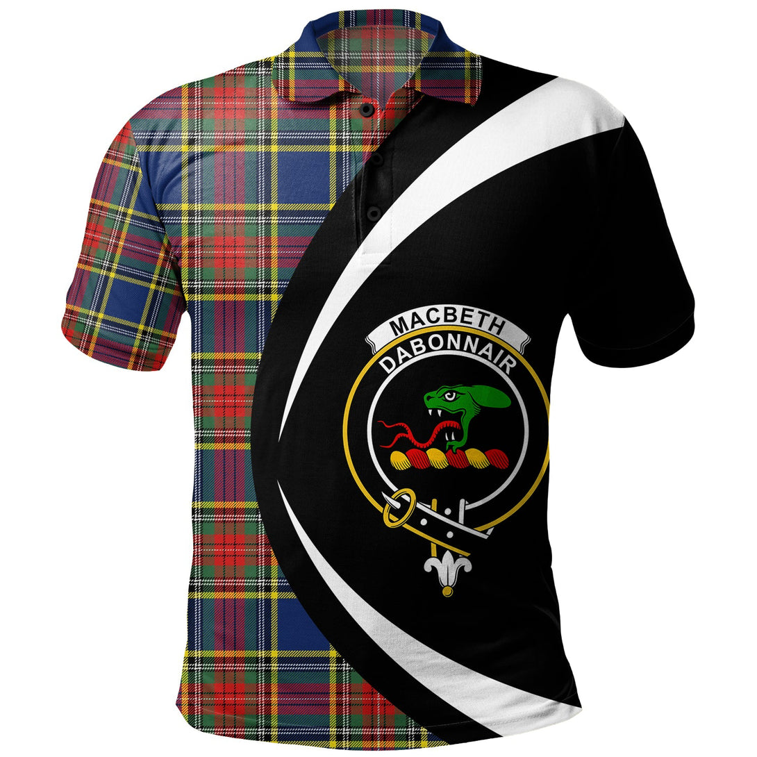 MacBeth Modern Clan Badge Tartan Polo Shirt Circle Style Personalized