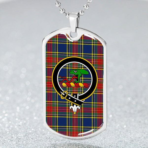 MacBeth Modern Clan Badge Classic Tartan Dog Tag Necklace