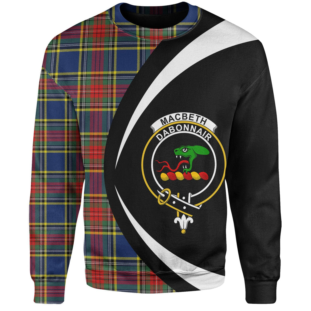 MacBeth Modern Clan Badge Tartan Sweatshirt Circle Style Personalized