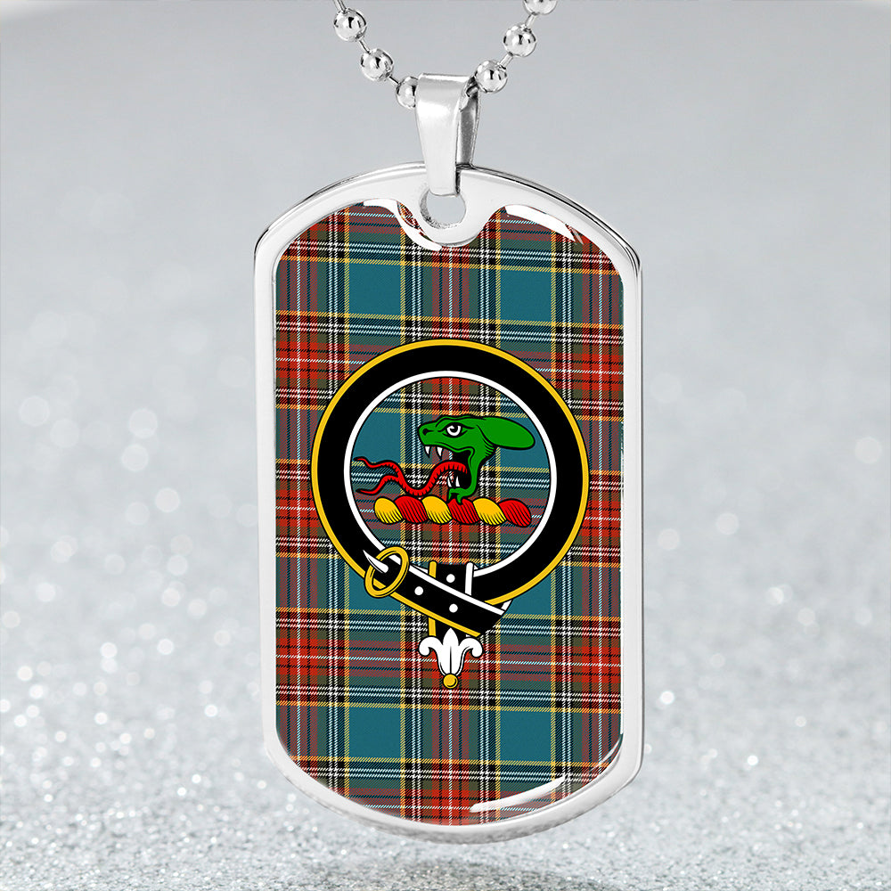 MacBeth Pleasanton Ancient Clan Badge Classic Tartan Dog Tag Necklace