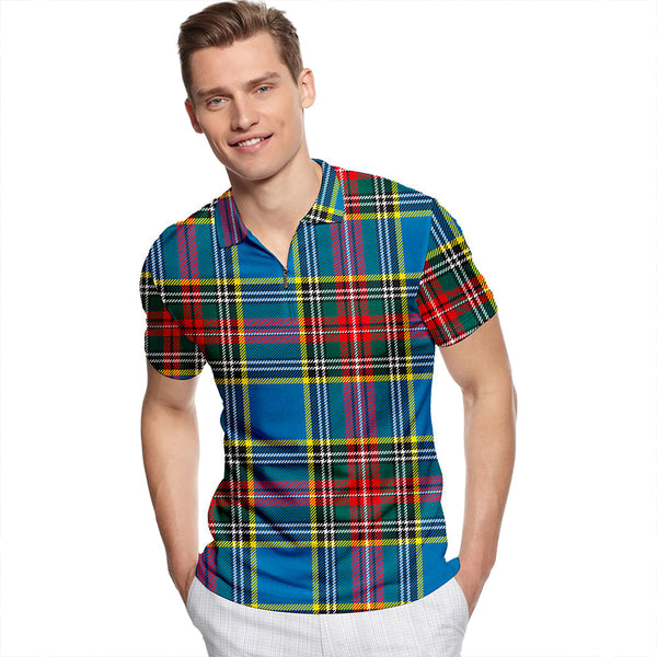 MacBeth # 2 Modern Tartan Classic Lapel Zip Short Sleeve Polo