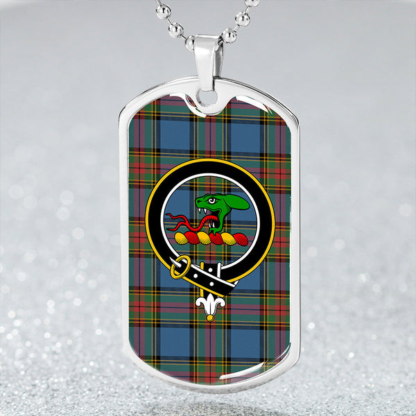 MacBeth #3 Ancient Clan Badge Classic Tartan Dog Tag Necklace