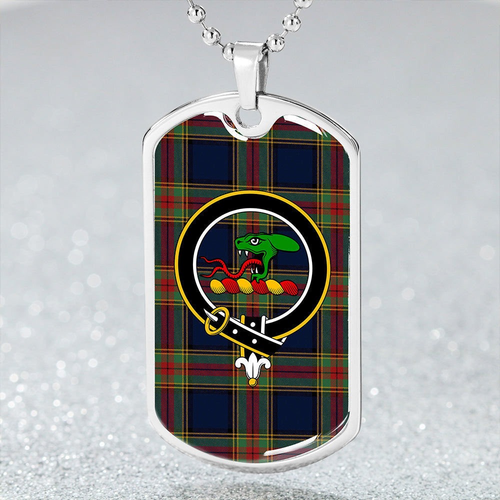 MacBeth #3 Modern Clan Badge Classic Tartan Dog Tag Necklace