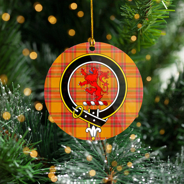 MacBrair Weathered Clan Badge Tartan Plastic Christmas Ornaments