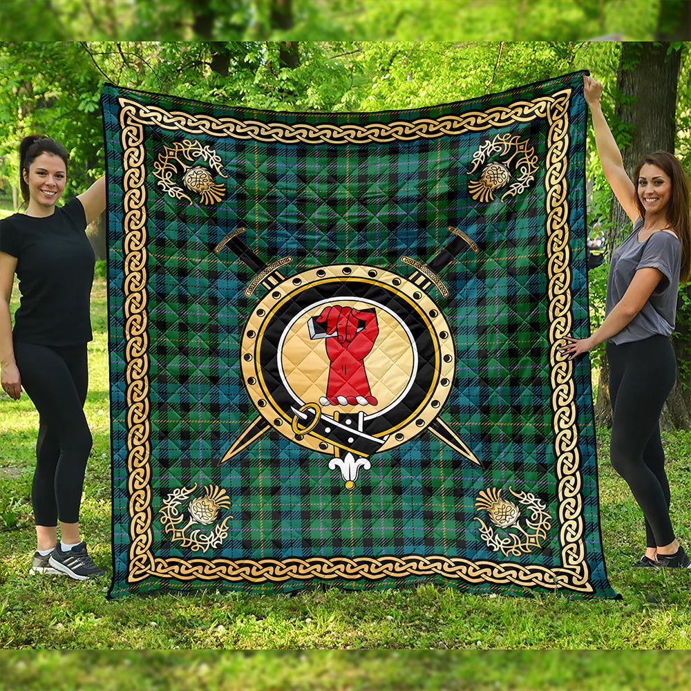 MacBride Ancient Clan Badge Tartan Premium Quilt Celtic Shield