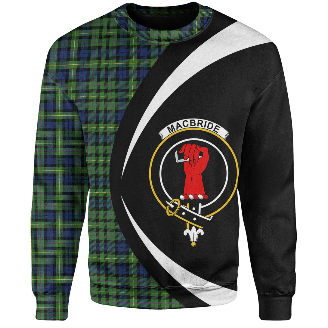 MacBride Modern Clan Badge Tartan Sweatshirt Circle Style Personalized