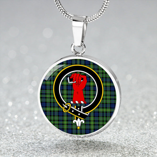 MacBride Modern Clan Badge Tartan Classic Circle Necklace