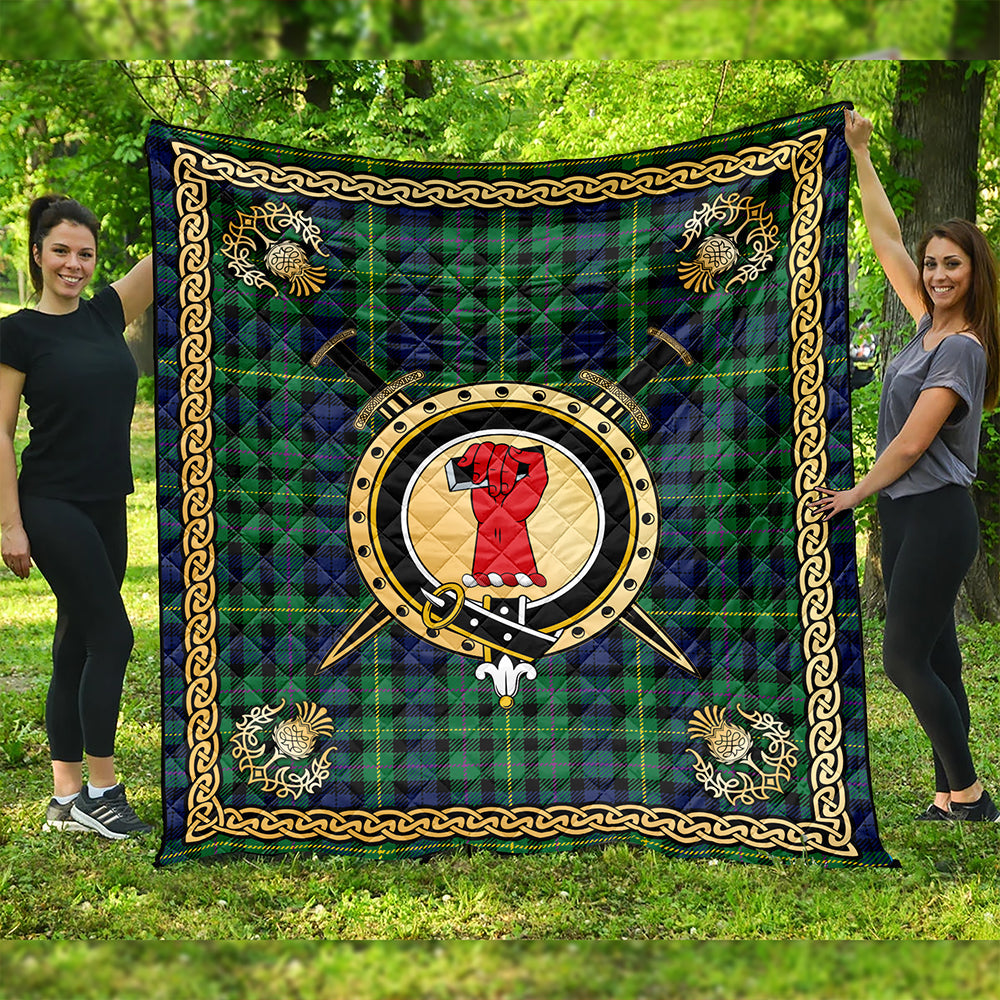 MacBride Modern Clan Badge Tartan Premium Quilt Celtic Shield