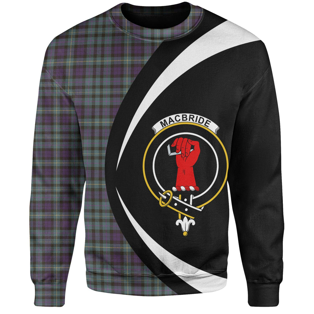 MacBride Weathered Clan Badge Tartan Sweatshirt Circle Style Personalized