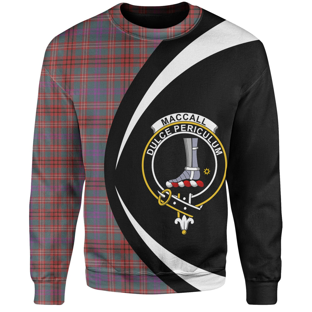 MacCall Weathered Clan Badge Tartan Sweatshirt Circle Style Personalized