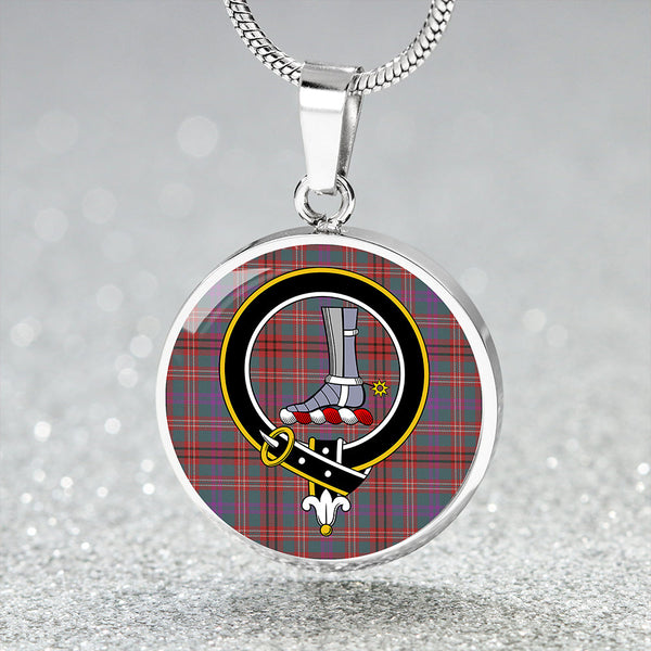 MacCall Weathered Clan Badge Tartan Classic Circle Necklace