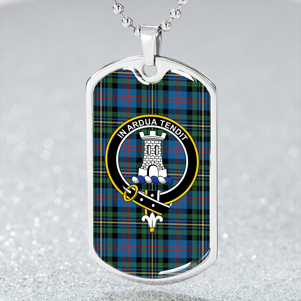 MacCallum of Berwick Ancient Clan Badge Classic Tartan Dog Tag Necklace