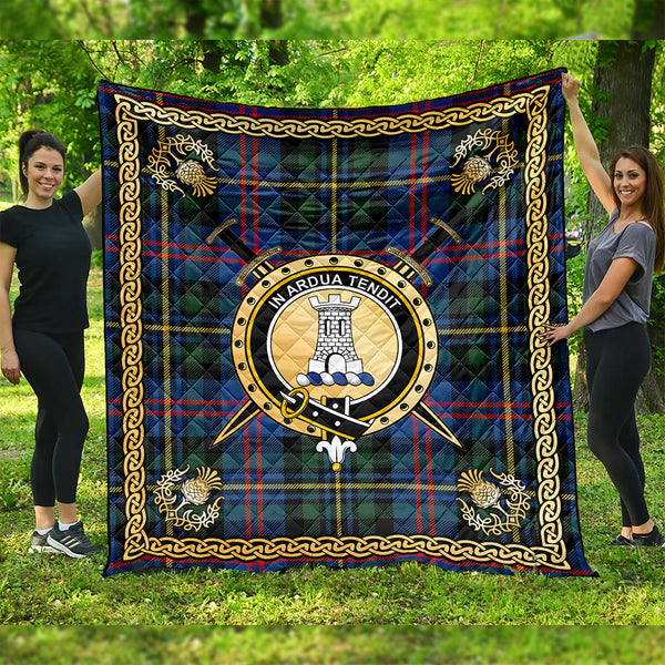 MacCallum of Berwick Modern Clan Badge Tartan Premium Quilt Celtic Shield