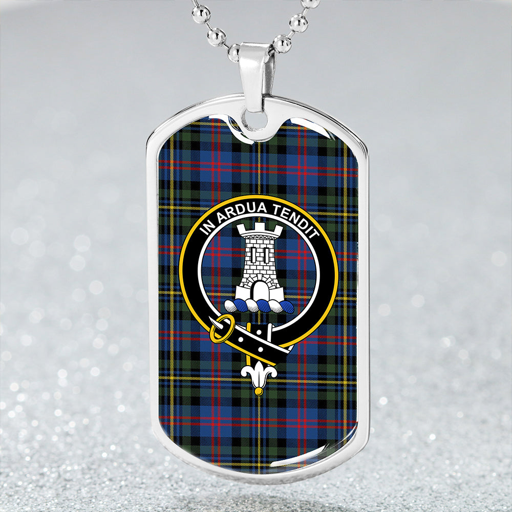 MacCallum of Berwick Modern Clan Badge Classic Tartan Dog Tag Necklace