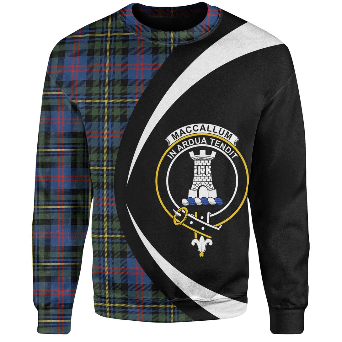 MacCallum of Berwick Modern Clan Badge Tartan Sweatshirt Circle Style Personalized