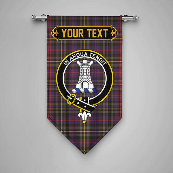 MacCallum of Berwick Weathered Clan Badge Tartan Gonfalon Personalize