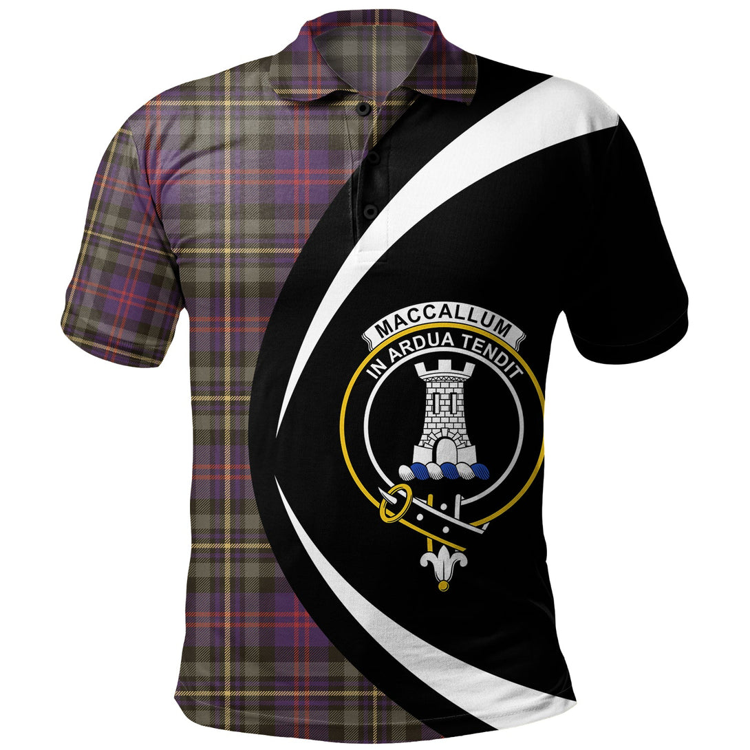 MacCallum of Berwick Weathered Clan Badge Tartan Polo Shirt Circle Style Personalized