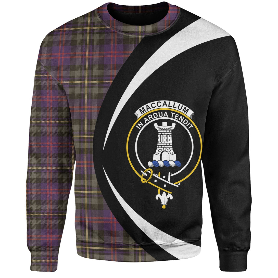 MacCallum of Berwick Weathered Clan Badge Tartan Sweatshirt Circle Style Personalized