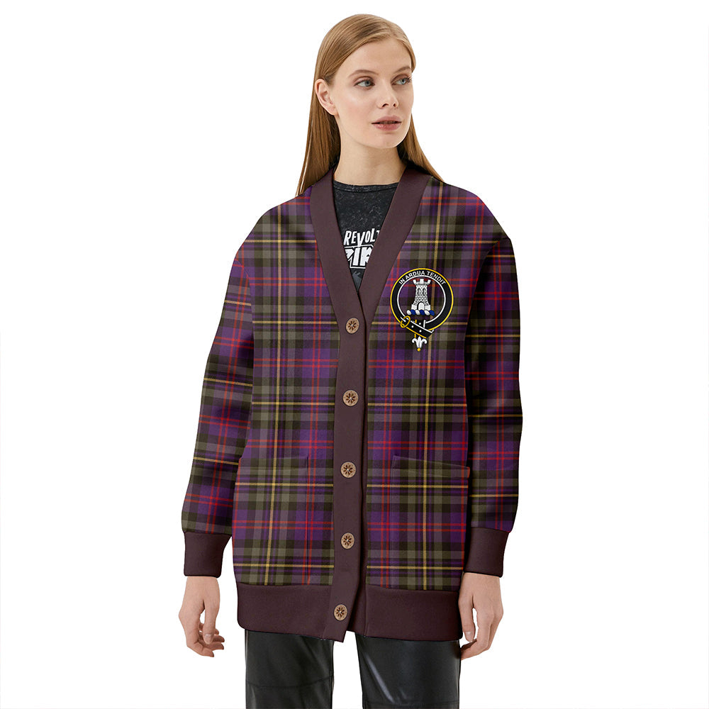 MacCallum of Berwick Weathered Clan Badge Tartan V-neck Cardigan