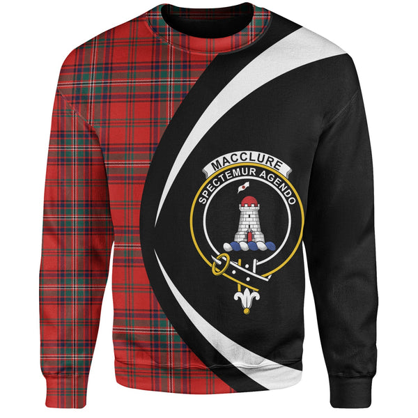 MacClure Modern Clan Badge Tartan Sweatshirt Circle Style Personalized