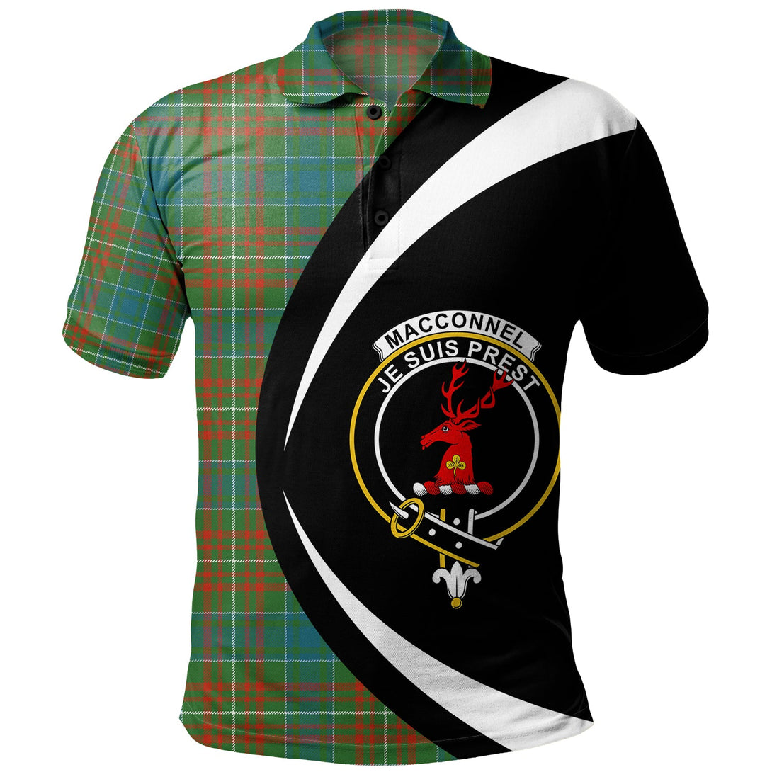 MacConnell Ancient Clan Badge Tartan Polo Shirt Circle Style Personalized