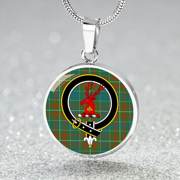 MacConnell Ancient Clan Badge Tartan Classic Circle Necklace