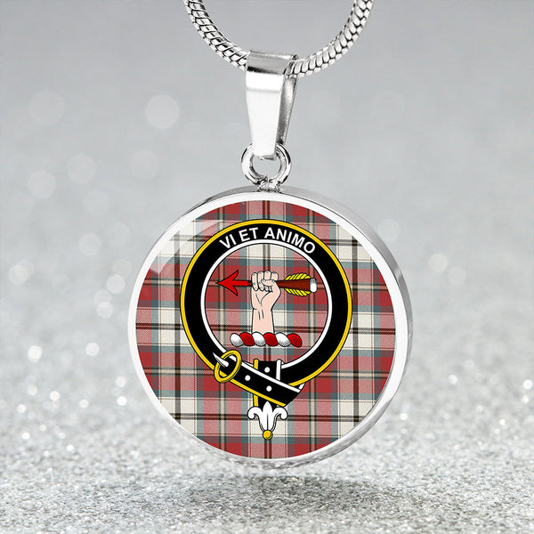 MacCulloch 1746 Dress Weathered Clan Badge Tartan Classic Circle Necklace