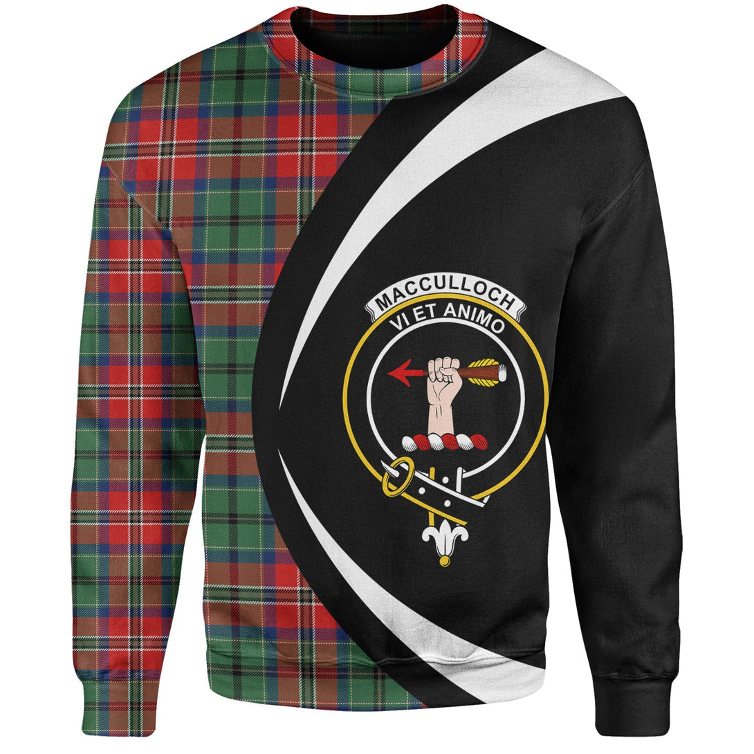 MacCulloch Modern Clan Badge Tartan Sweatshirt Circle Style Personalized