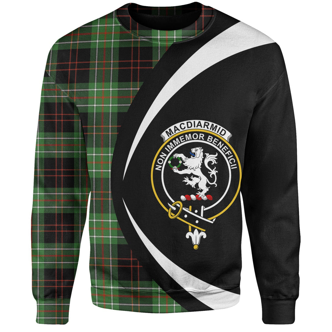 MacDiarmid Ancient Clan Badge Tartan Sweatshirt Circle Style Personalized