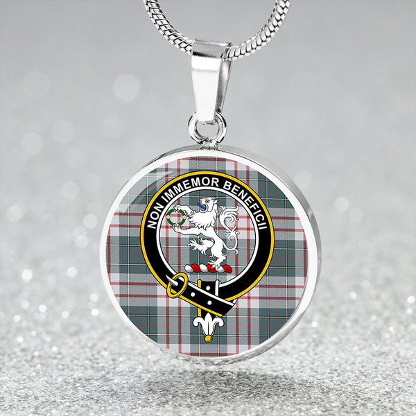 MacDiarmid Dress Weathered Clan Badge Tartan Classic Circle Necklace