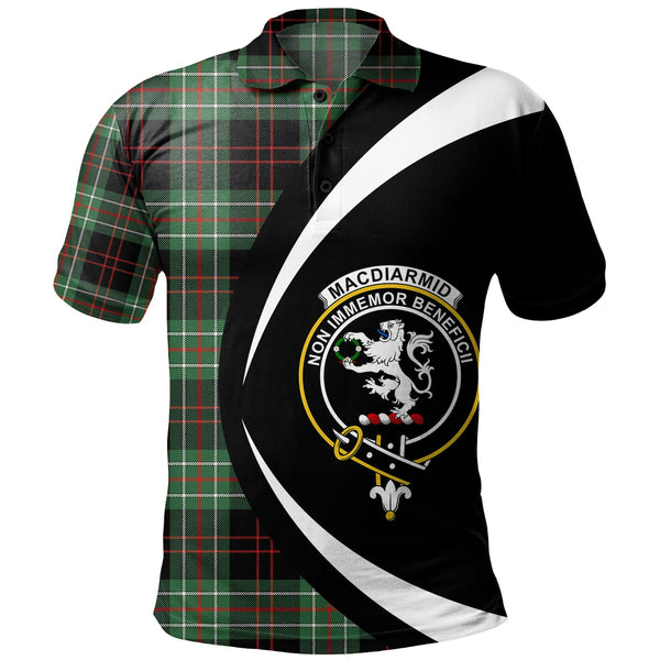 MacDiarmid Modern Clan Badge Tartan Polo Shirt Circle Style Personalized