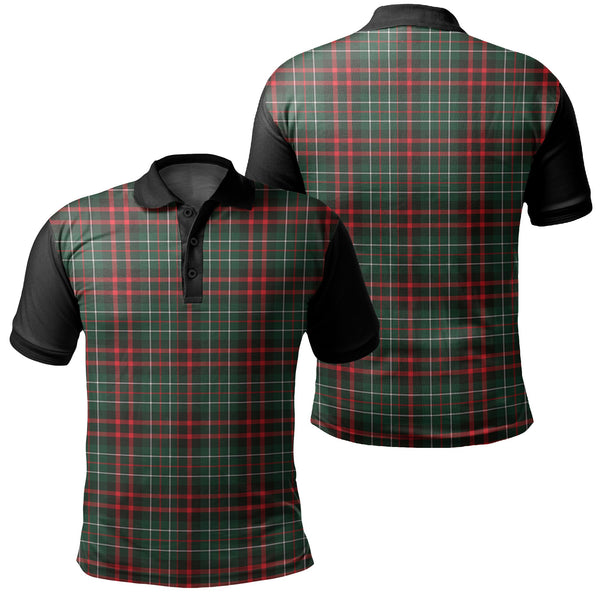 MacDiarmid Modern Tartan Classic Polo Shirt Black Neck 1 Style