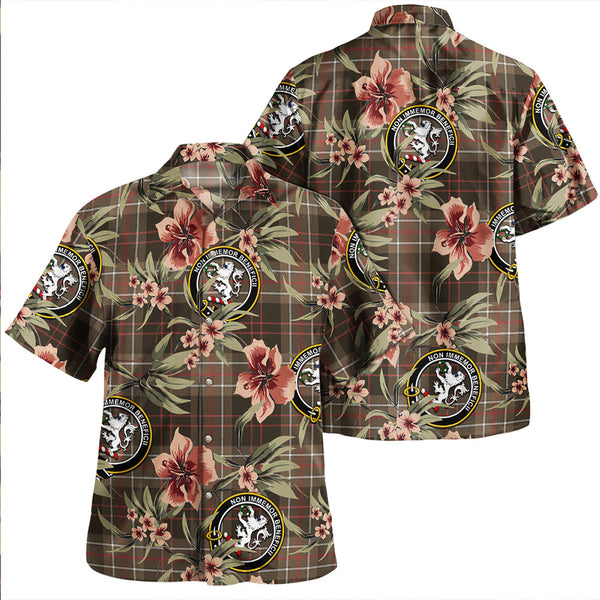 MacDiarmid Weathered Clan Badge Tartan Aloha Hawaiian Shirt Tropical Old Style