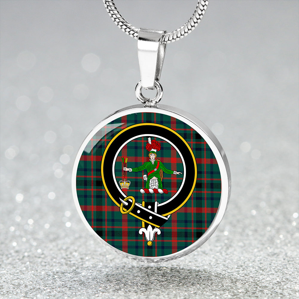 MacDonagh Modern Clan Badge Tartan Classic Circle Necklace