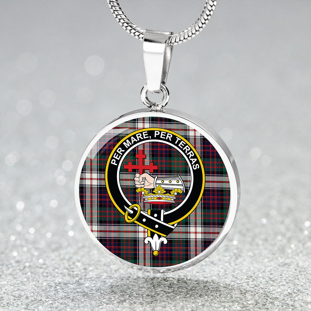 MacDonald Dress Modern Clan Badge Tartan Classic Circle Necklace