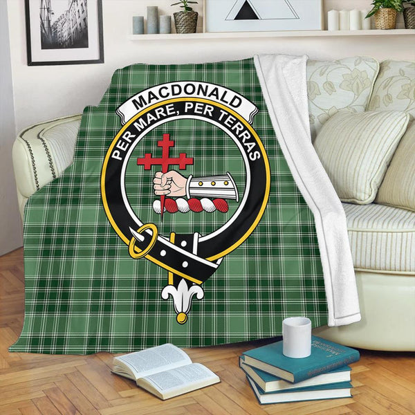 MacDonald Lord of the Isles Hunting Tartan Crest Premium Blanket