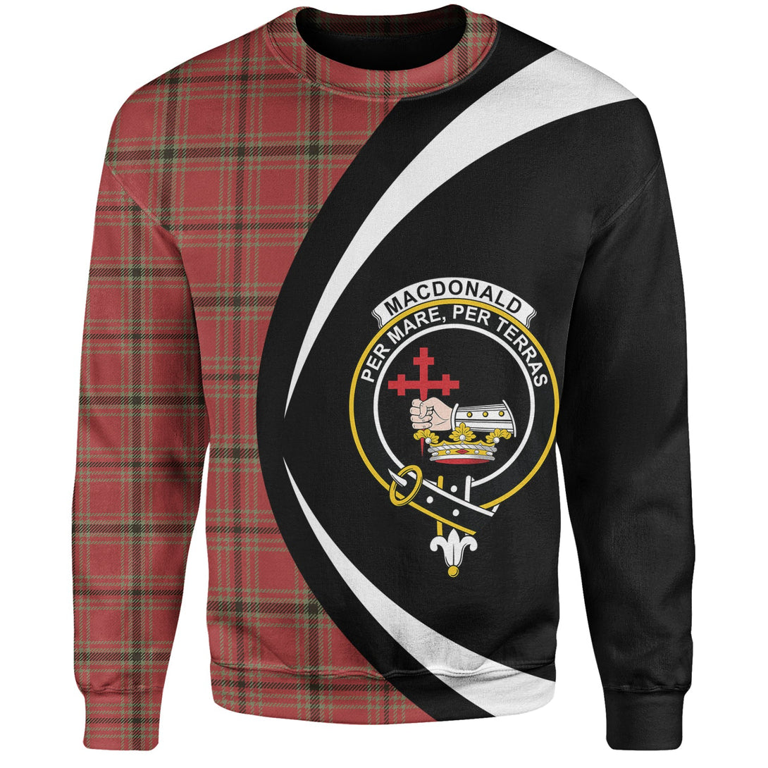 MacDonald of Belfinlay Weathered Clan Badge Tartan Sweatshirt Circle Style Personalized