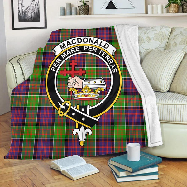 MacDonald of Clanranald Tartan Crest Premium Blanket