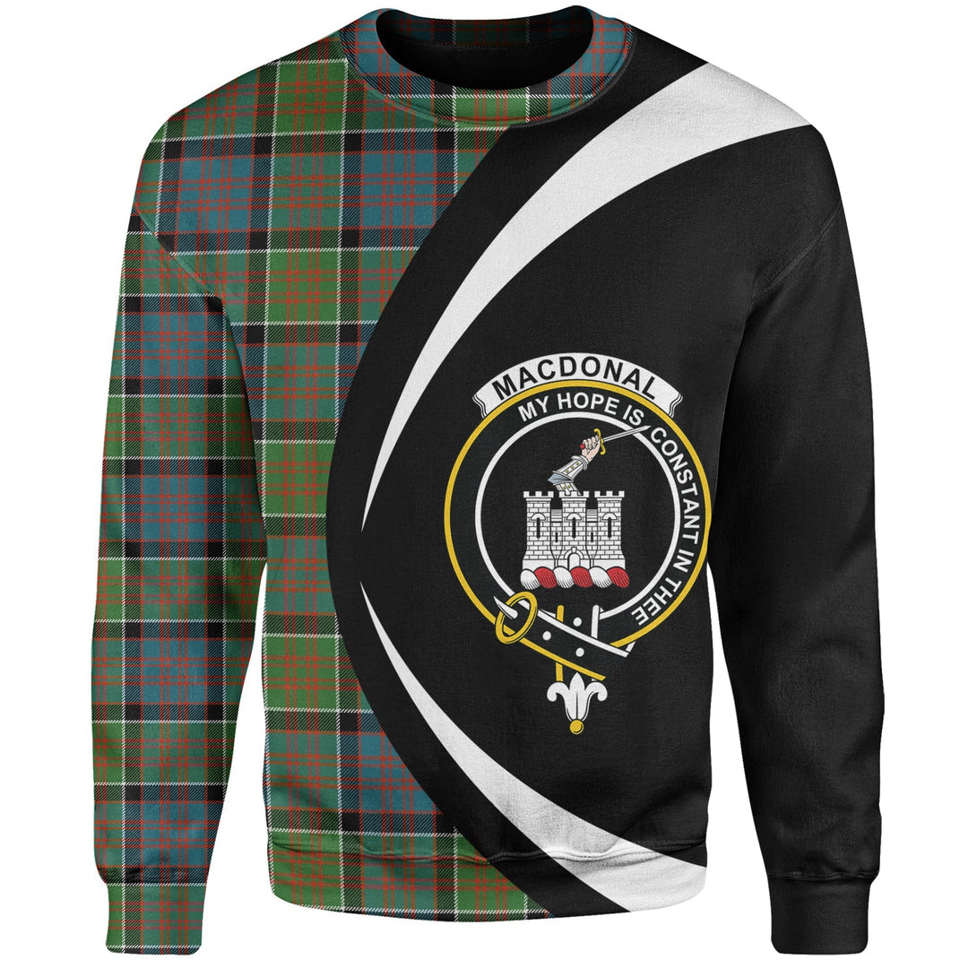 MacDonald of Clanranald Ancient Clan Badge Tartan Sweatshirt Circle Style Personalized