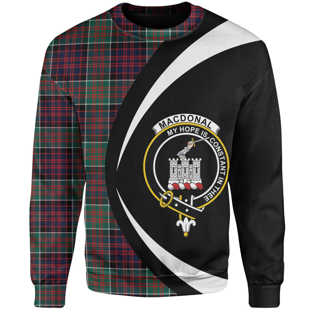 MacDonald of Clanranald Modern Clan Badge Tartan Sweatshirt Circle Style Personalized