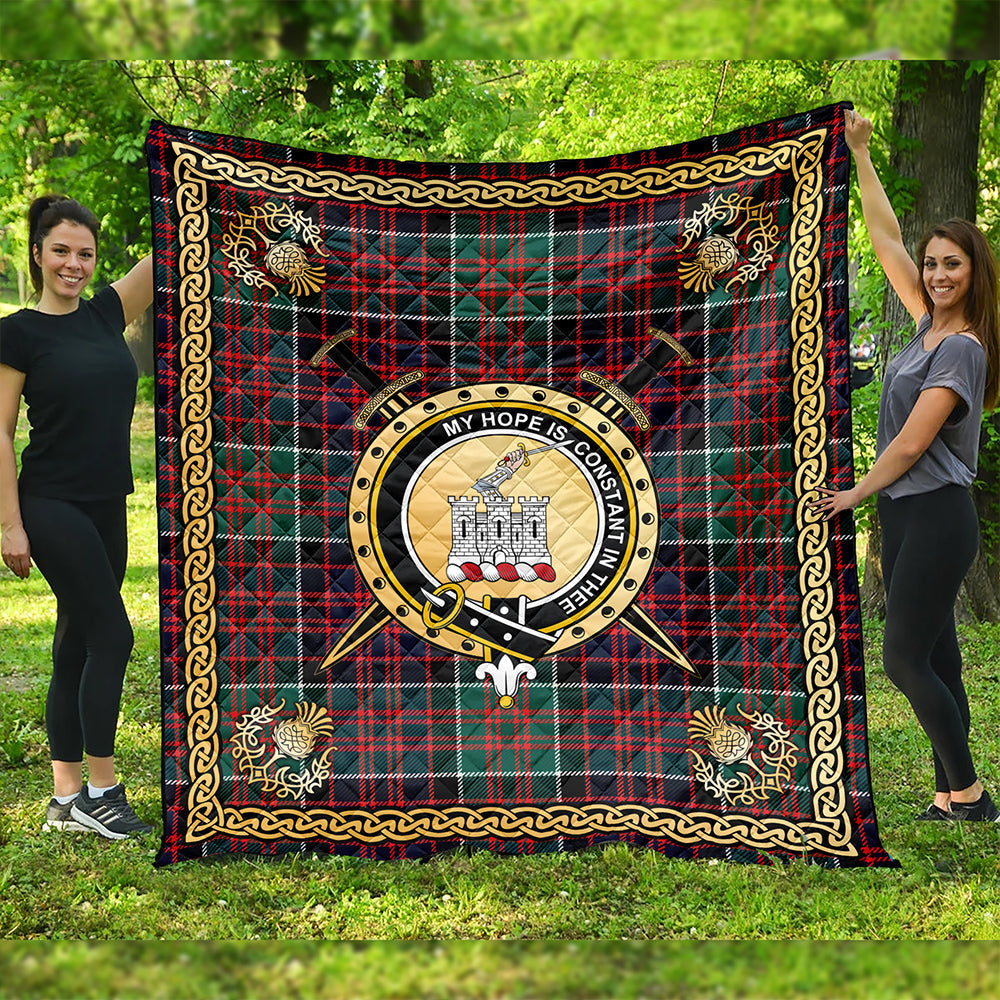 MacDonald of Clanranald Modern Clan Badge Tartan Premium Quilt Celtic Shield