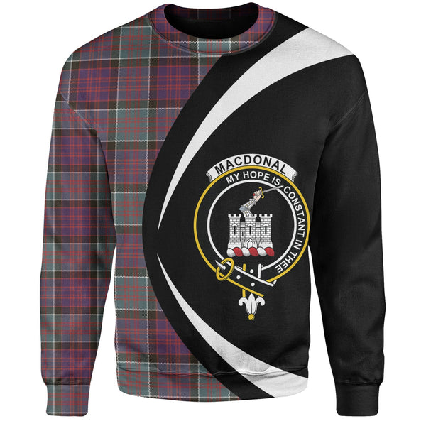 MacDonald of Clanranald Weathered Clan Badge Tartan Sweatshirt Circle Style Personalized