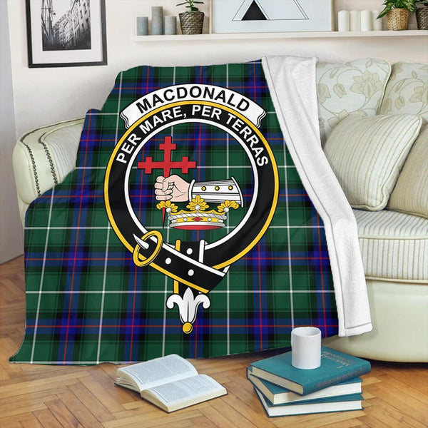 MacDonald of the Isles Hunting Modern Tartan Crest Premium Blanket