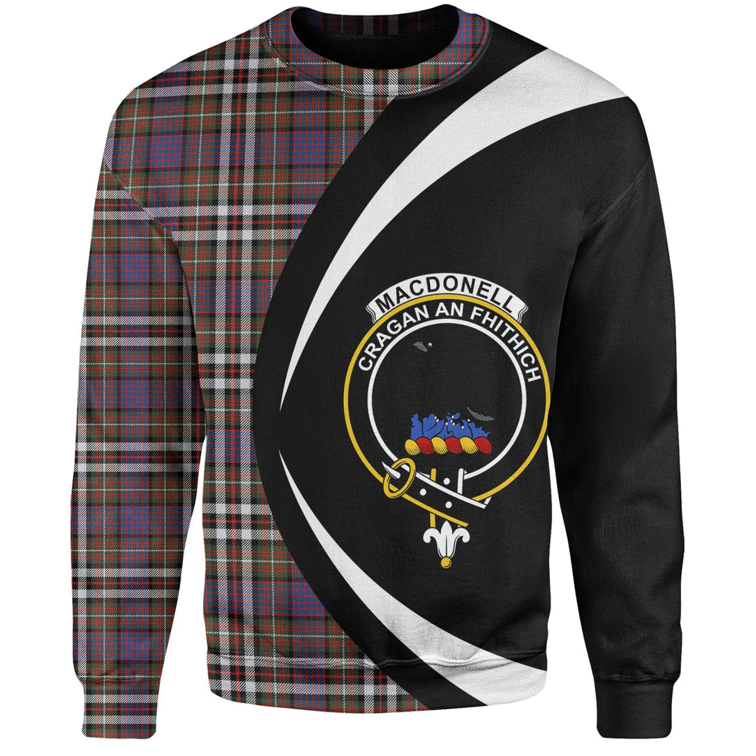 MacDonell of Glengarry Dress Ancient Clan Badge Tartan Sweatshirt Circle Style Personalized