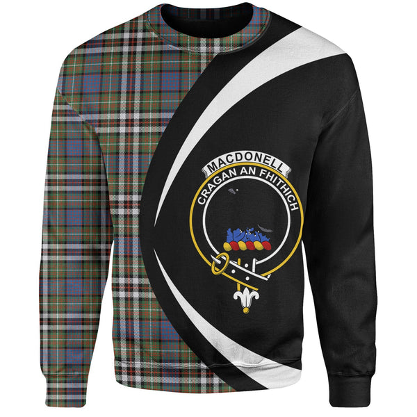 MacDonell of Glengarry Dress Weathered Clan Badge Tartan Sweatshirt Circle Style Personalized